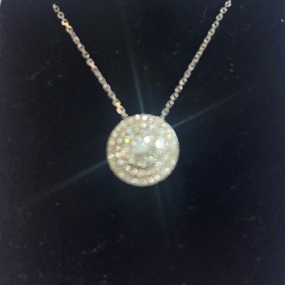 14kt white gold Diamond 1 carat necklace - Picture 3 of 6